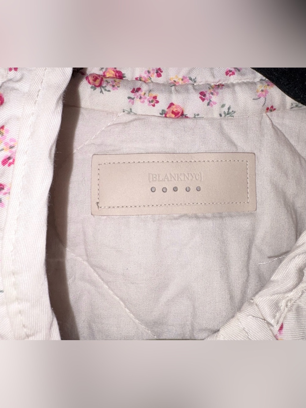 Blank NYC Quilted Floral Patchwork Puffer Jacket - Pink & Blue - Picture 4 of 9